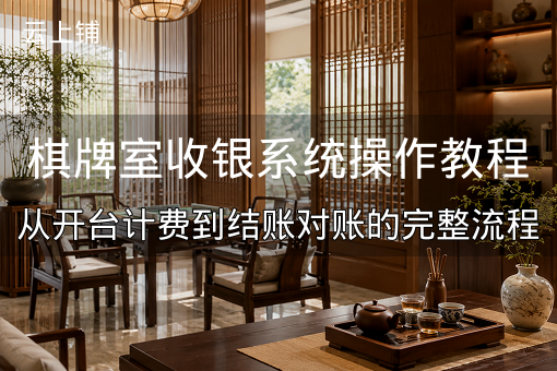 棋牌室收银系统操作教程：从开台计费到结账对账的完整流程