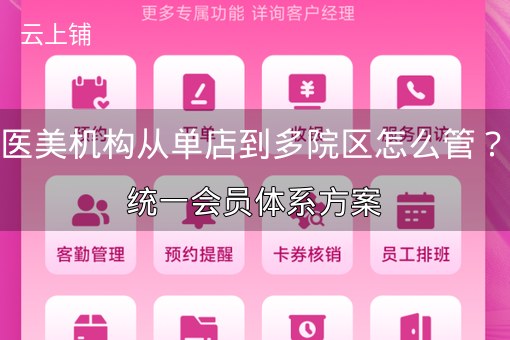 医美机构从单店到多院区怎么管?统一会员体系方案 医美机构从单店到多院区怎么管?统一会员体系方案