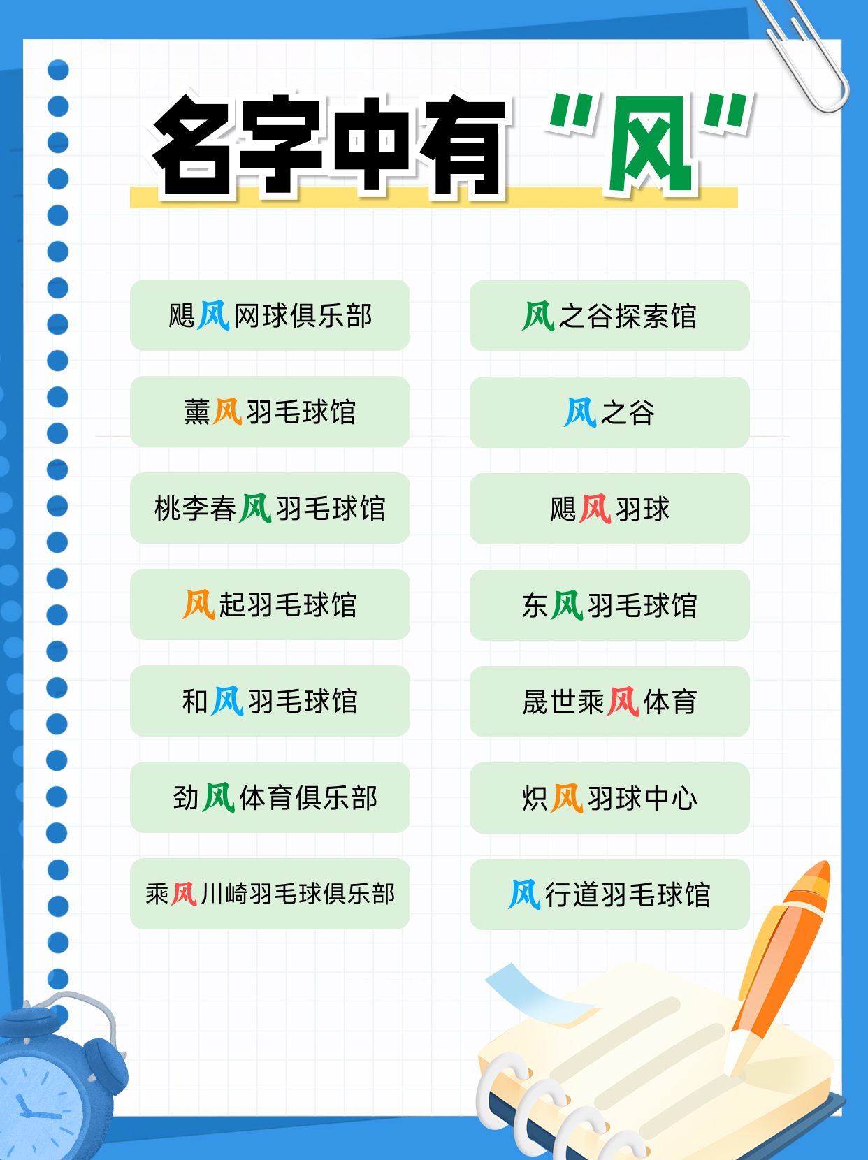 开羽毛球馆取个什么样的名字?